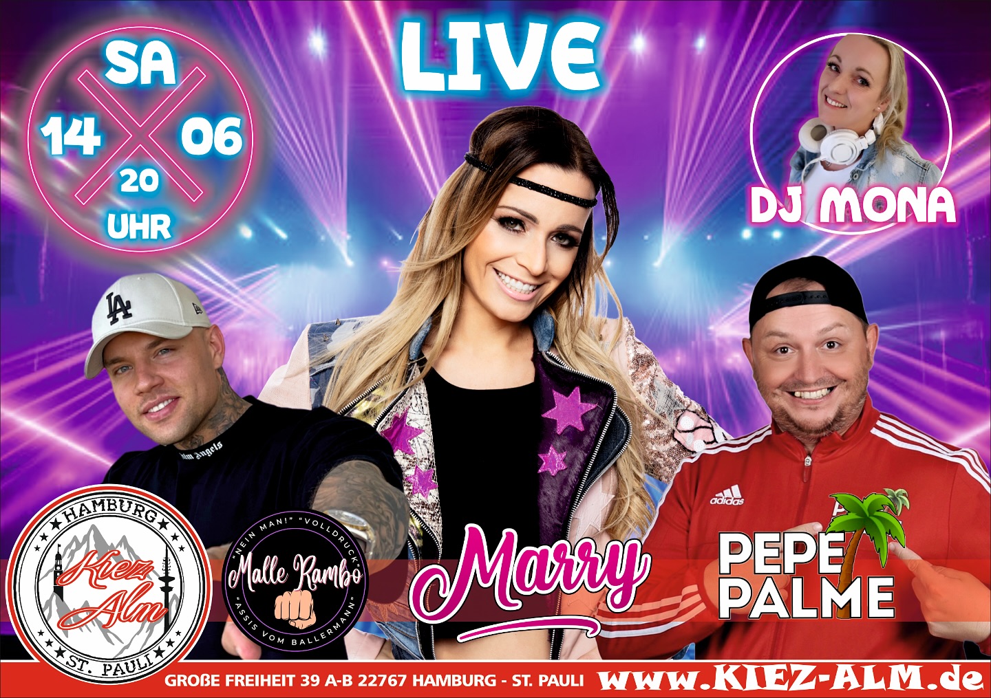 VORMERKEN ➡️ AM SAMSTAG DEN 14.06.25 🍺 @marry_offiziell & @pepepalme.official SOWIE @malle_rambo_official LIVE 🎙️ IN DER KIEZ ALM HAMBURG 🤩
@mona_milaj wird alles geben um Euch zu Unterhalten und gemeinsam die Alm zum WACKELN zu bringen !
Wir freuen uns auf Dich!
KOMM IN DEINEN #lieblingsclub
KOMM IN DEINEN #lieblingsclub !
#kiezalmhamburg #kiezalm #großefreiheit #reeperbahnhamburg #kiez #hamburg #stpauli #wirsindparty #hamburgerkiez #juli #ballermannparty #wirsindmalle #wirsindhamburg #welovemallorca #saufisaufi #ballermann #wirsindhamburg #abriss #assiabergeil #livemusic #liveacts #bierkönig #oberbayern #megapark