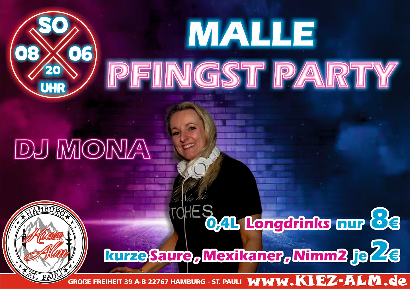 🤩 HEUTE AM SONNTAG DEN 08.06 AB 20 UHR 🍺 MALLE PFINGST PARTY 🪩 MIT @mona_milaj
-ALLE 0.4L LONGDRINKS NUR 8€
-Kurze Saure, Mexikaner & Nimm2 je 2€
Wir freuen uns auf Dich!
KOMM IN DEINEN #lieblingsclub
#kiezalmhamburg #kiezalm #großefreiheit #reeperbahnhamburg #kiez #hamburg #stpauli #wirsindparty #hamburgerkiez #saufisaufi #ballermannparty #wirsindmalle #wirsindparty #malle #mallorcaparty #mallorcapartysdeutschland #abfahrt #hamburgmeineperle #partybiszumabwinken #sangria #mallefieber #party #partyhard #abriss #saufisaufi #moinmoin #partyhamburg
