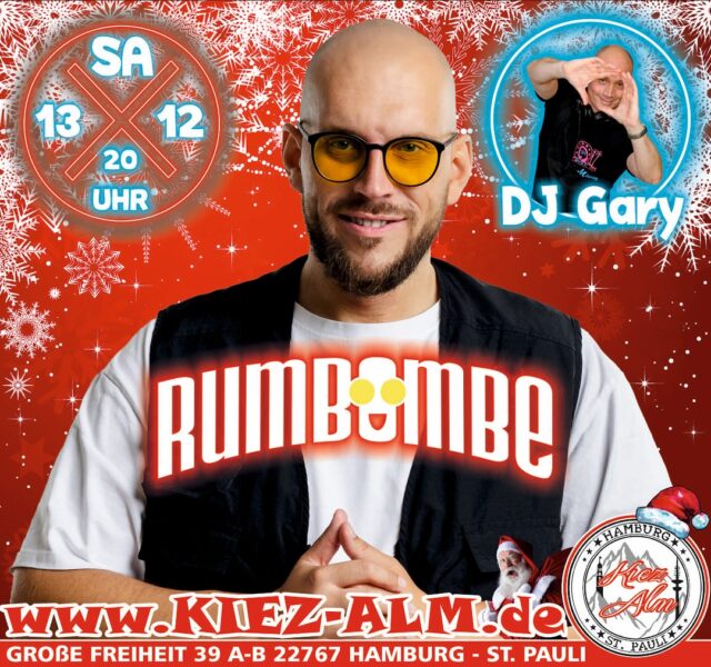 🎅 AM SAMSTAG DEN 13.12 LIVE 🎙️IN DER KIEZ ALM HAMBURG @rumbombe 🤩 MIT UNSEREN 3 ADVENT ABRISS 🍺🎄SICHERT EUCH JETZT DAS GOLDENE TICKET AUF UNSERER WEBSEITE www.KIEZ-ALM.de UM GARANTIERTEN EINLASS ZU HABEN 🎫
@dj_gary_offiziell wird alles geben um Euch zu Unterhalten und gemeinsam die Alm zum WACKELN bringen !
Wir freuen uns auf Dich!
WIR SIND PARTY ❗️
KOMM IN DEINEN #lieblingsclub
#kiezalmhamburg #kiezalm #großefreiheit #reeperbahnhamburg #kiez #hamburg #wirsindparty #hamburgerkiez #saufisaufi #wirsindmalle #wirsindparty #malle #mallorcaparty #mallorcapartysdeutschland #abfahrt #hamburgmeineperle #partybiszumabwinken #sangria #mallefieber #party #partyhard #abriss #saufisaufi #moinmoin #bierkönig #partyhamburg