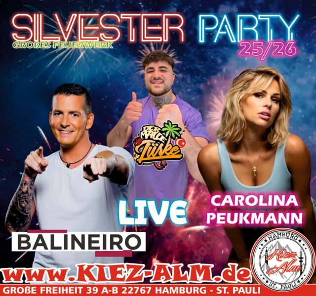 🍾 SILVESTERPARTY 2025/2026 🧨 LIVE 🎙️IN DER KIEZ ALM HAMBURG @carolinapeukmann & @malletuerke 🥳 GOLDENE TICKET AUF UNSERER WEBSEITE www.KIEZ-ALM.de UM GARANTIERTEN EINLASS ZU HABEN 🎫
@dj_balineiro wird alles geben um Euch zu Unterhalten und gemeinsam die Alm zum WACKELN bringen ! 
WIR HABEN TOP ANGEBOTE 🍾
Wir freuen uns auf Dich! 
WIR SIND PARTY ❗️
KOMM IN DEINEN #lieblingsclub
#kiezalmhamburg #kiezalm #großefreiheit #reeperbahnhamburg #kiez #hamburg #wirsindparty #hamburgerkiez #saufisaufi #wirsindmalle #wirsindparty #malle #mallorcaparty #mallorcapartysdeutschland #abfahrt #hamburgmeineperle #partybiszumabwinken #sangria #mallefieber #party #partyhard #abriss #saufisaufi #moinmoin #bierkönig #partyhamburg #silvester #silvesterparty