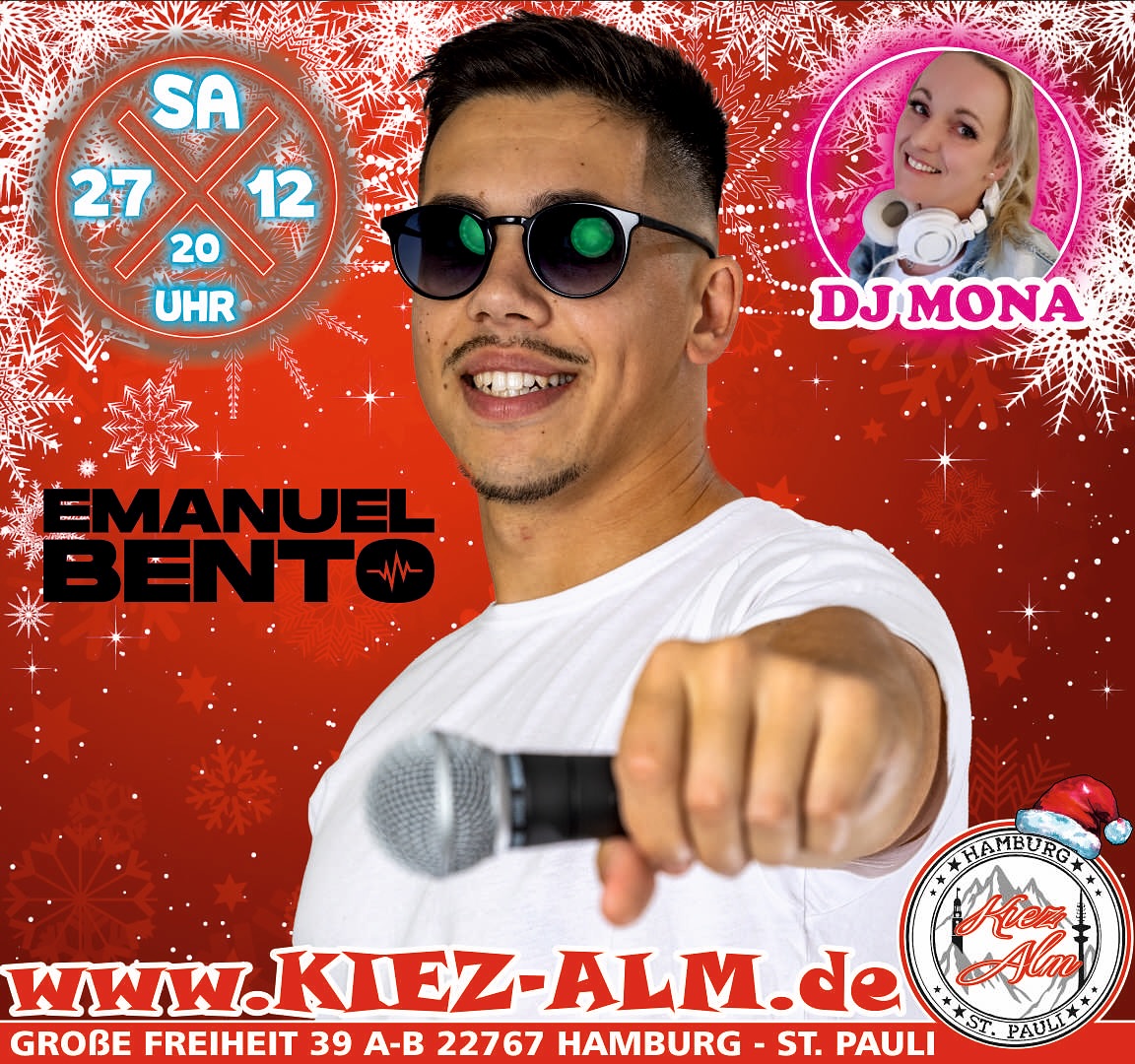 😇 AM SAMSTAG DEN 27.12 LIVE 🎙️IN DER KIEZ ALM HAMBURG @emanuelbento_offiziell 🎄SICHERT EUCH JETZT DAS GOLDENE TICKET AUF UNSERER WEBSEITE www.KIEZ-ALM.de UM GARANTIERTEN EINLASS ZU HABEN 🎫
@mona_milaj wird alles geben um Euch zu Unterhalten und gemeinsam die Alm zum WACKELN bringen !
Wir freuen uns auf Dich!
WIR SIND PARTY ❗️
KOMM IN DEINEN #lieblingsclub
#kiezalmhamburg #kiezalm #großefreiheit #reeperbahnhamburg #kiez #hamburg #wirsindparty #hamburgerkiez #saufisaufi #wirsindmalle #wirsindparty #malle #mallorcaparty #mallorcapartysdeutschland #abfahrt #hamburgmeineperle #partybiszumabwinken #sangria #mallefieber #party #partyhard #abriss #saufisaufi #moinmoin #bierkönig #partyhamburg