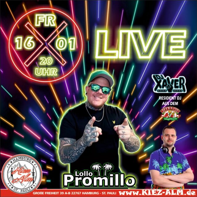 🌴 AM FREITAG DEN 16.01.26 LIVE 🎙️IN DER KIEZ ALM HAMBURG @lollo.promillo_offiziell 🍺
@djxaver_official extra angereist aus dem @bierkoenigmallorca wird alles geben um Euch zu Unterhalten und gemeinsam die Alm zum WACKELN bringen ! 
Wir freuen uns auf Dich! 
WIR SIND PARTY ❗️
KOMM IN DEINEN #lieblingsclub
#kiezalmhamburg #kiezalm #großefreiheit #reeperbahnhamburg #kiez #hamburg #wirsindparty #hamburgerkiez #saufisaufi #wirsindmalle #wirsindparty #malle #mallorcaparty #mallorcapartysdeutschland #abfahrt #hamburgmeineperle #partybiszumabwinken #sangria #mallefieber #party #partyhard #abriss #saufisaufi #moinmoin #bierkönig #partyhamburg
