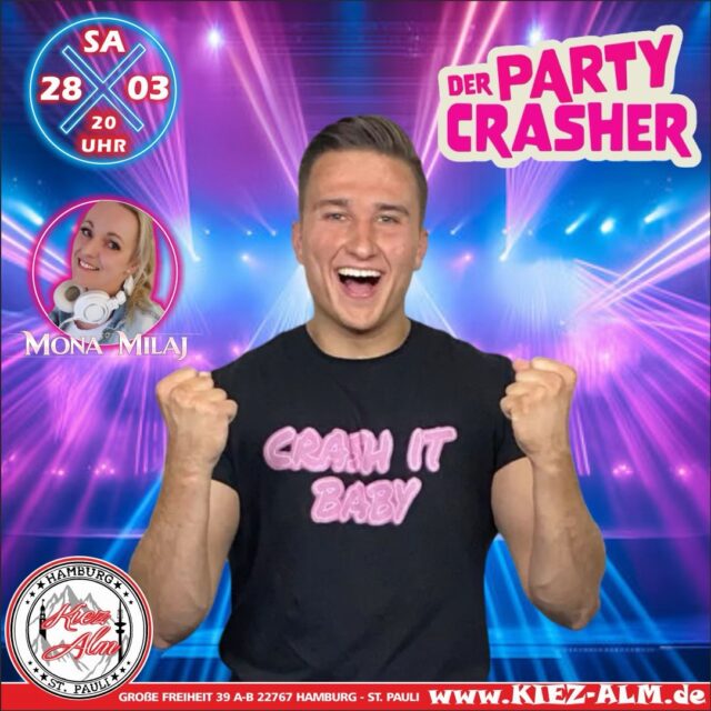 🤩 @partycrasher_offiziell AM SAMSTAG DEN 28.03 LIVE 🎙️IN DER KIEZ ALM HAMBURG 🚀
@mona_milaj wird alles geben um Euch zu Unterhalten und gemeinsam die Alm zum WACKELN bringen !
Wir freuen uns auf Dich!
WIR SIND PARTY ❗️
KOMM IN DEINEN #lieblingsclub
#kiezalmhamburg #kiezalm #großefreiheit #reeperbahnhamburg