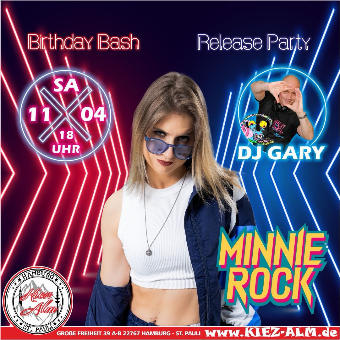 🤘 @minnierock BIRTHDAY BASH UND RELEASE PARTY AM SAMSTAG DEN 11.04 LIVE 🎙️IN DER KIEZ ALM HAMBURG 🤩
@dj_gary_offiziell wird alles geben um Euch zu Unterhalten und gemeinsam die Alm zum WACKELN bringen !
Wir freuen uns auf Dich!
WIR SIND PARTY ❗️
KOMM IN DEINEN #lieblingsclub
#kiezalmhamburg #kiezalm #großefreiheit #reeperbahnhamburg